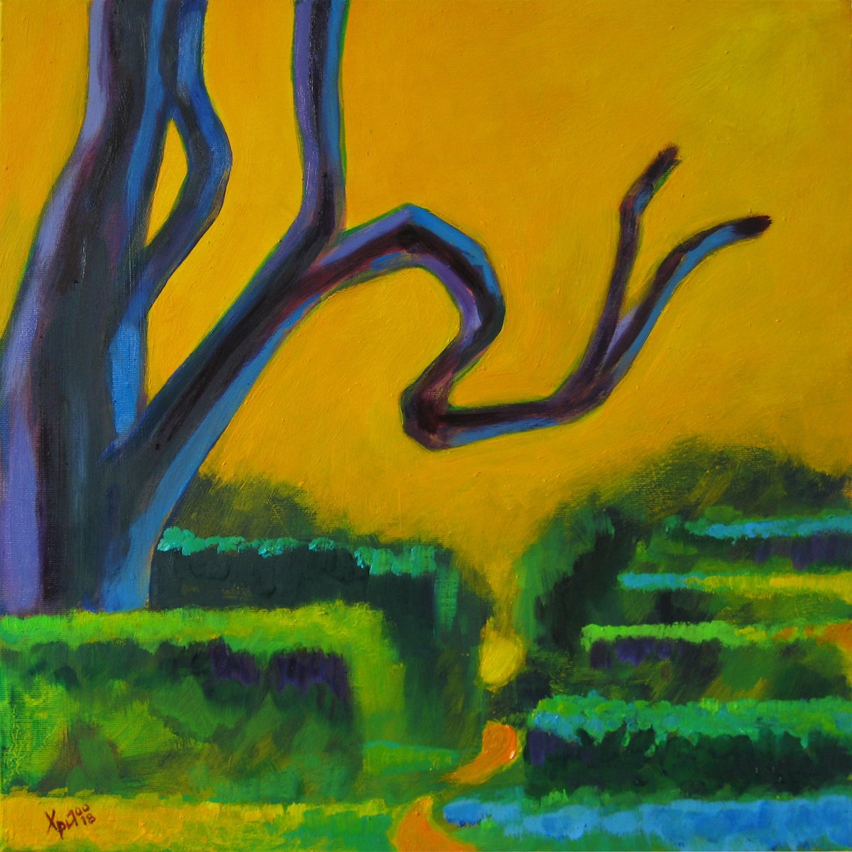 Landscape Oil Painting By Hristo Hristov, 17 X 17, Villa D