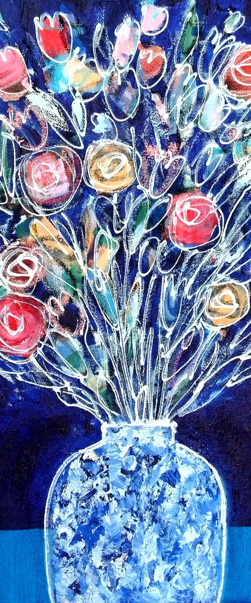 Flowers in a Chinese Vase by Jan Rippingham