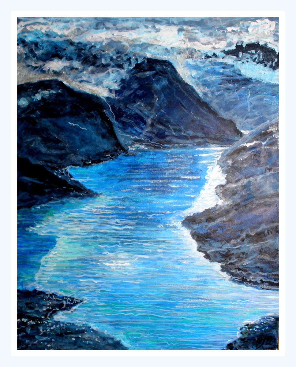 Impressionistic Landscape Acrylic Painting By Paul J Best, 24 X 30", Loen I, Original Artwork