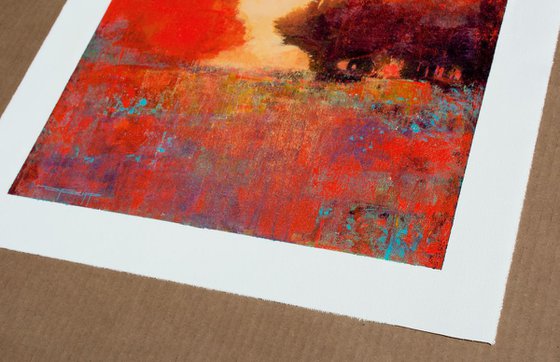 Red Jewel Sunset modern abstract impressionist landscape