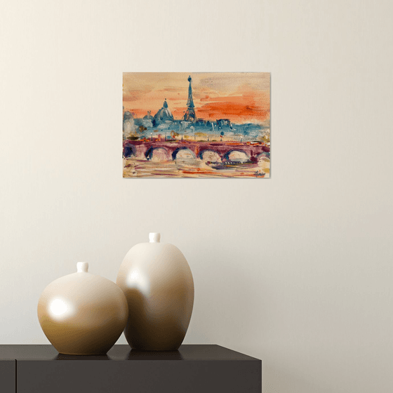 Paris sunset  21x30