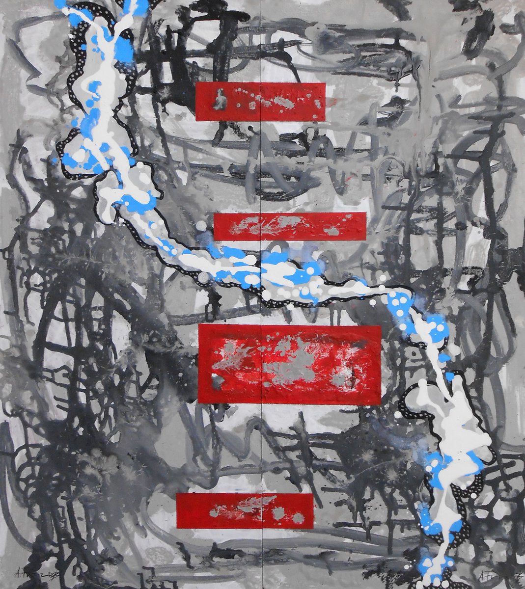 Abstract Acrylic Painting By Alexander Titorenkov, 31 X 35, Abstract Xiii, Original Artwork