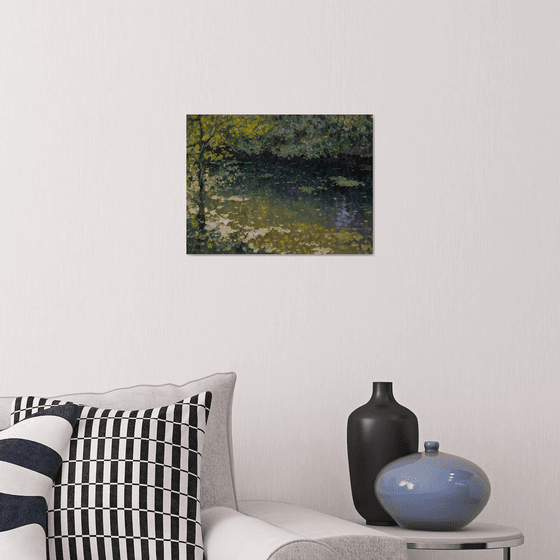 The Sunny Water - river landscape painting