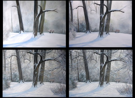 Winter in the park (Original Oil Painting)
