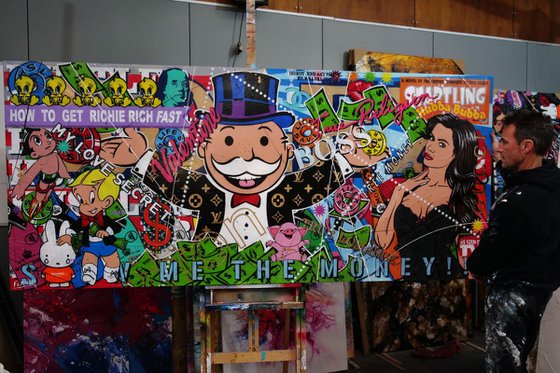 Money Money Money 270cm x 120cm Huge Textured Urban Pop Art