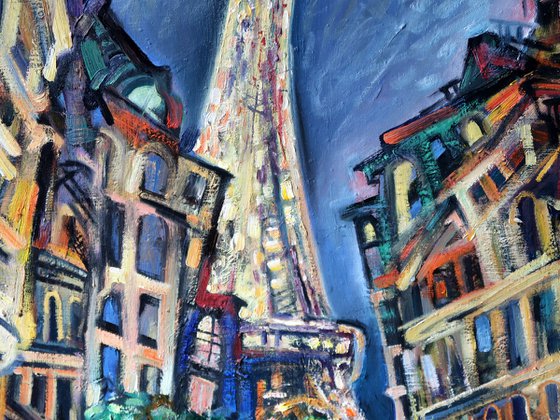 Evening, street, tower.