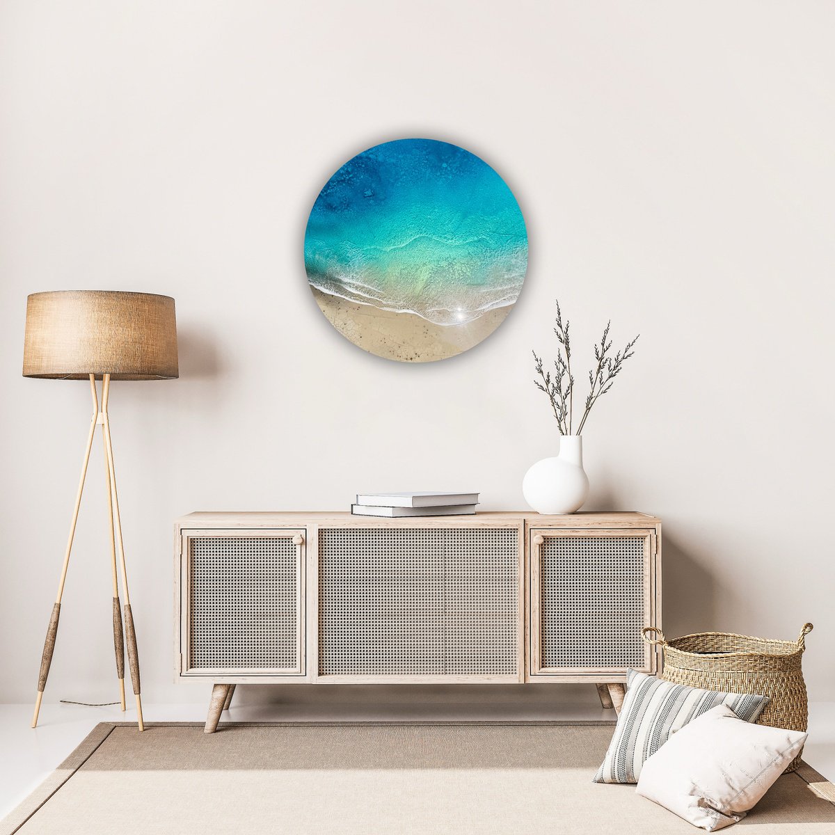 Photorealistic Landscape Acrylic Painting By Ana Hefco, 24 X 24, Shallow Waters, Deep Sentiments, Original Artwork