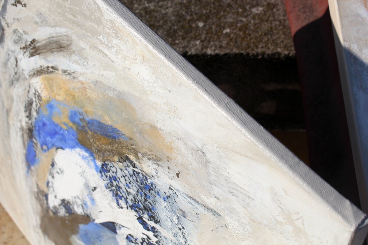 Abstract Acrylic Painting By Martina Boycheva, 31 X 31", Blue Wind, Original Artwork