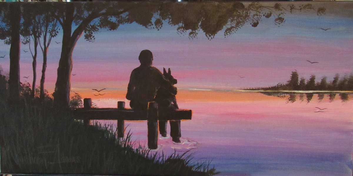 Impressionistic Landscape Acrylic Painting By William F. Adams, 20 X 10", Broken... Yet Healing..., Original Artwork