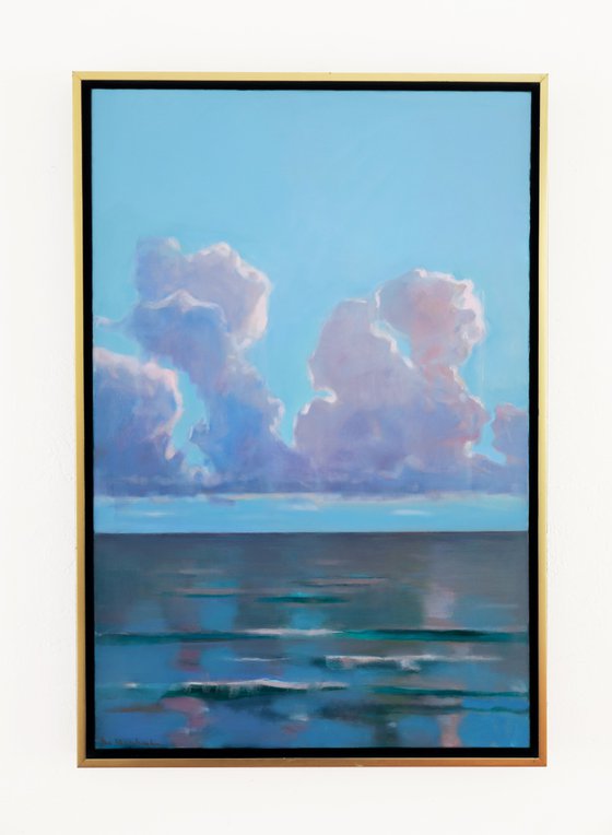 Calm Ocean Beautiful Clouds 24x36 inch by Bo Kravchenko