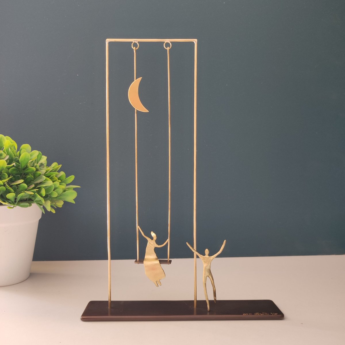 Impressionistic Portrait Bronze Sculpture By Anna Andreadi, 6 X 8, For This Special Time Of Day, Original Artwork