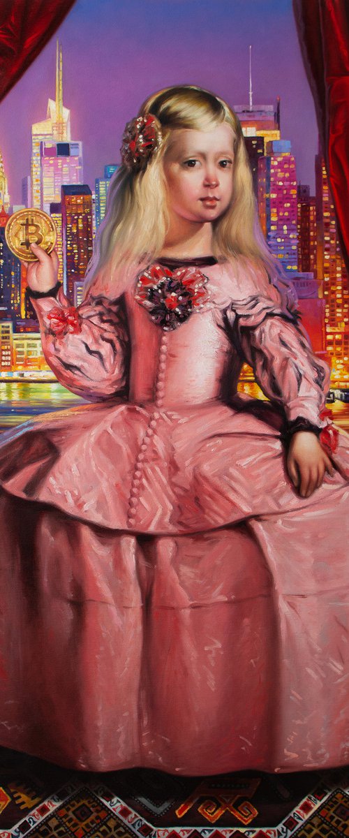 MENINA AND GOLDEN BITCOIN by Yaroslav Sobol (Inspired by Andy Warhol and Diego Velázquez) by Yaroslav Sobol