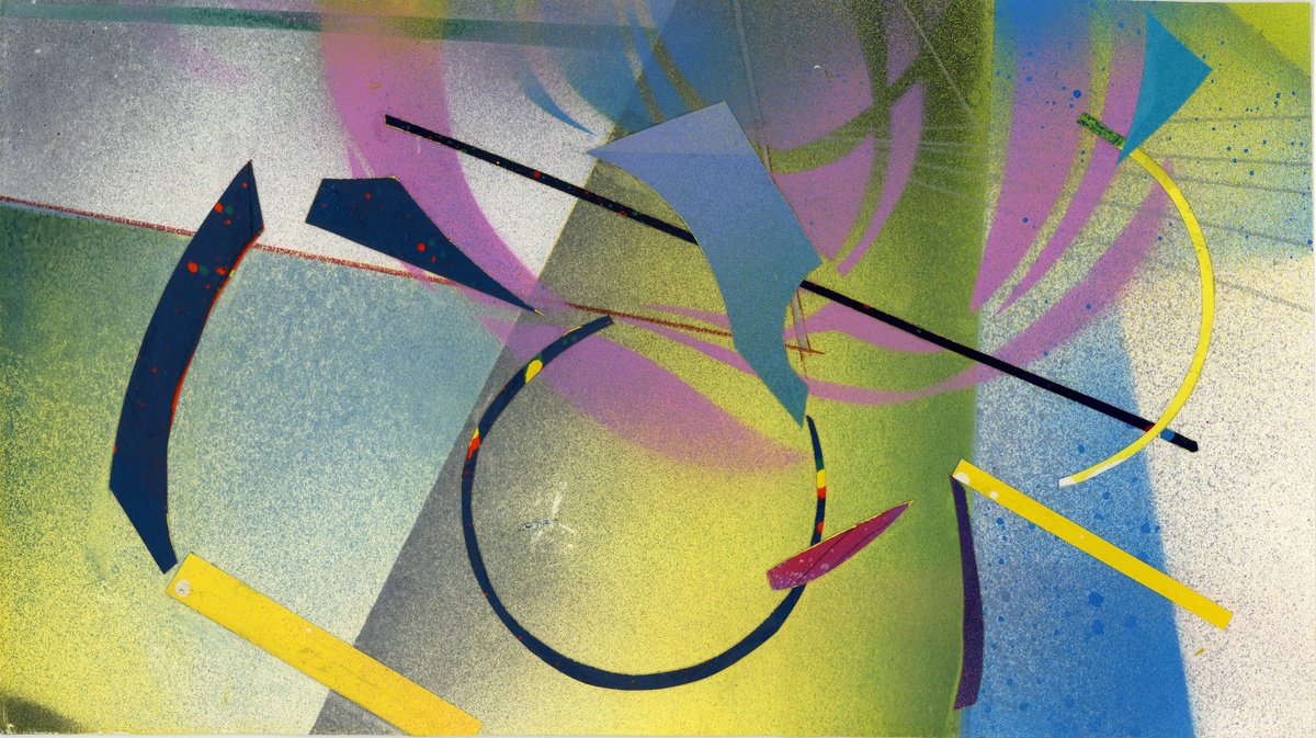 Geometric Abstract Collage By Alfred Ng, 15 X 9, Abstract Collage #24, Original Artwork