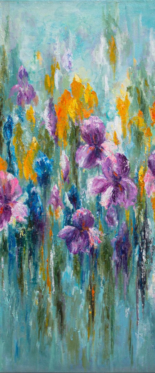 XL size abstract emotional painting Recollection of Spring by Mila Moroko