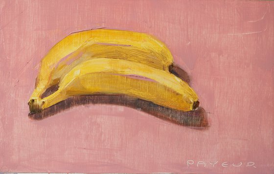 modern still life of pink banana