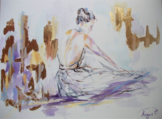 Ballerina Painting-Mixed Media Series