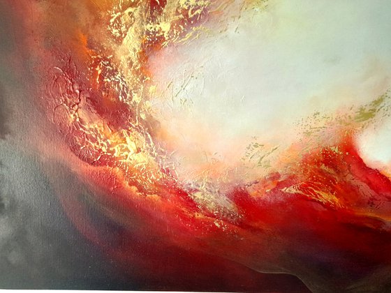 WRATH OF ANGELS XIII (Large skyscape/seascape original oil painting 90 X 60cm)