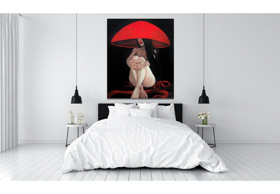Nude in red hat