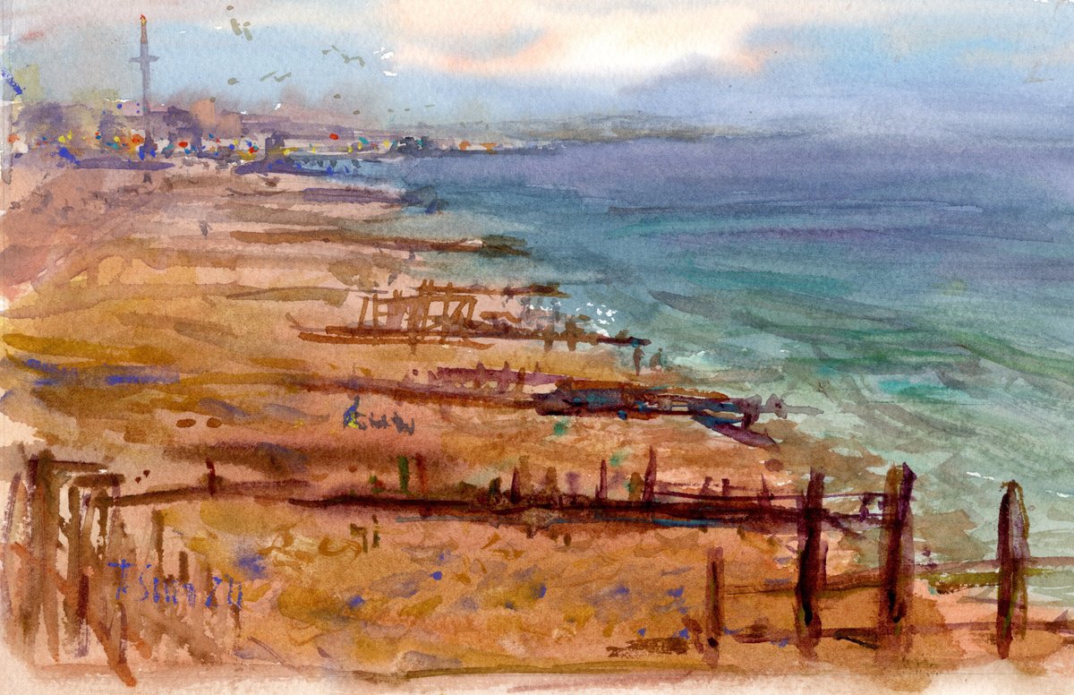 Impressionistic Watercolour , View On The Brighton By Tanya Sun, 12 X 8, Artwork For Sale On Artfinder