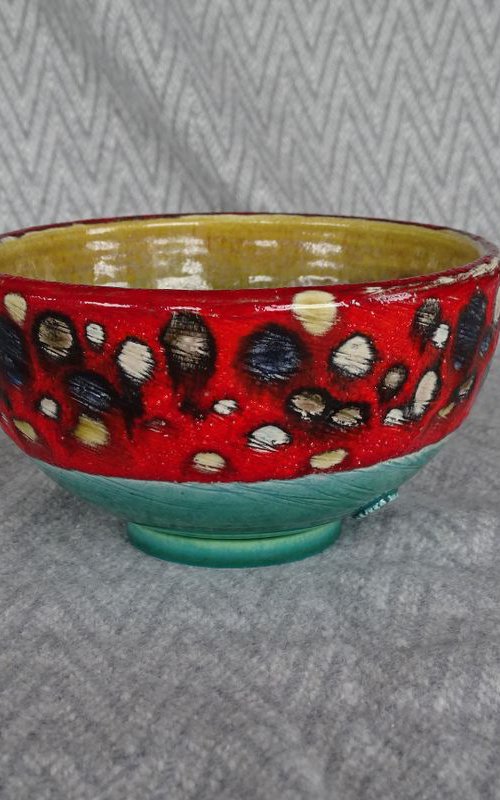 Dotted red Bowl by Zsolt Pinter