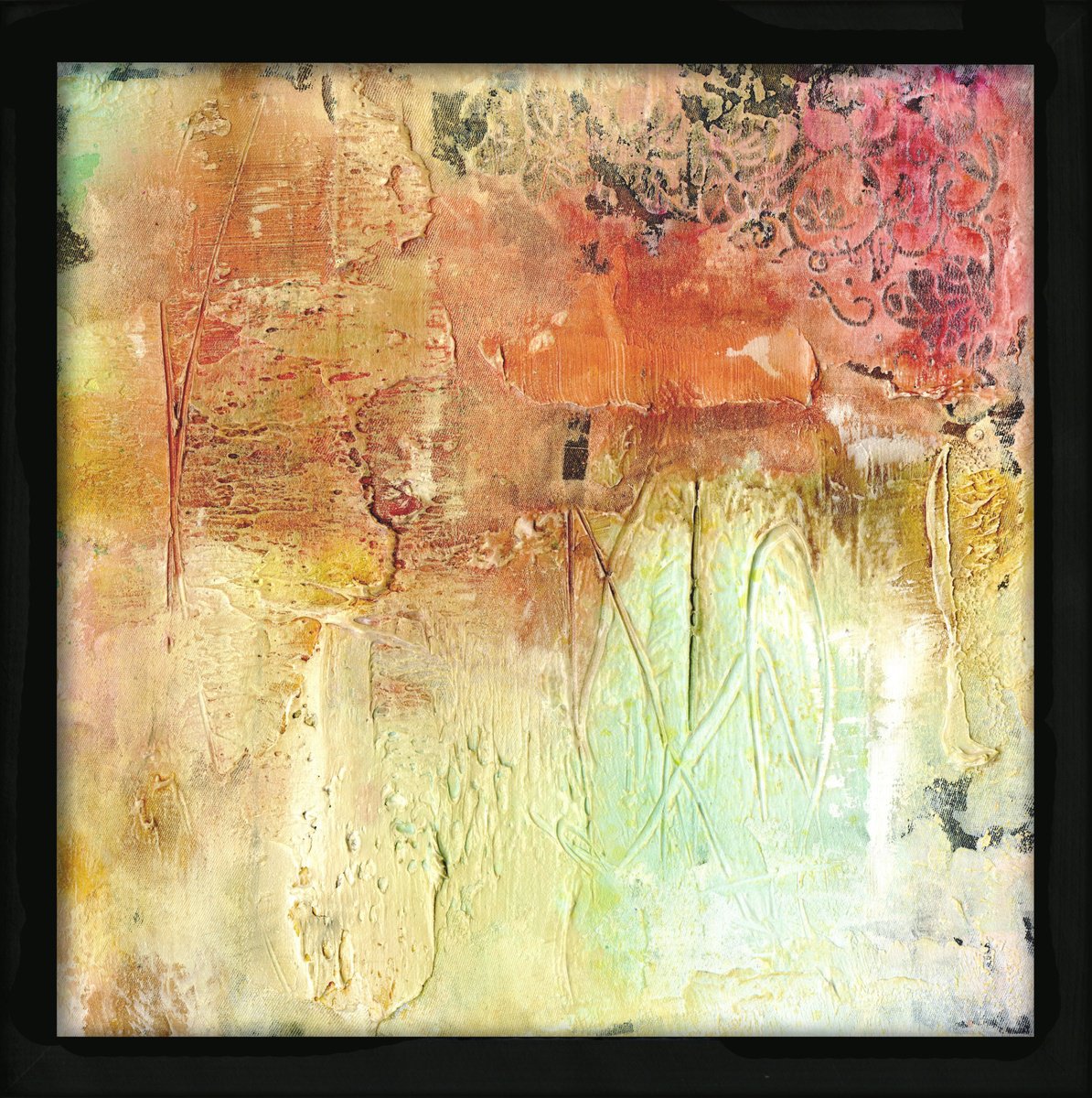 Abstract Painting By Kathy Morton Stanion, 13 X 13", Divine Encounters 7, Original Artwork