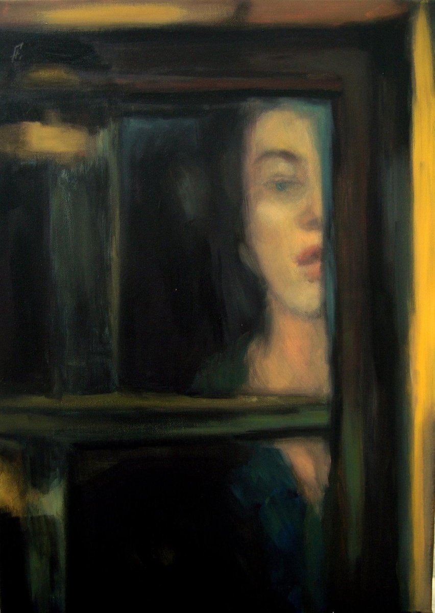 Impressionistic Portrait Acrylic Painting By Nikola Gulev, 20 X 28", "Split", Original Artwork