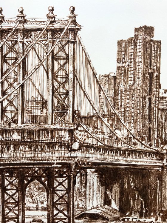 Manhattan Bridge Skyline