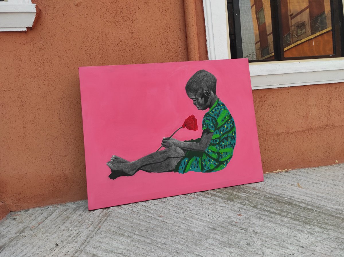 Solitude By Emmanuel Akolo, 48 X 36, Artwork For Sale On Artfinder