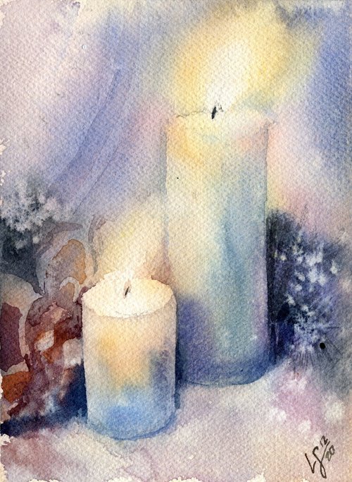 Christmas candles by SVITLANA LAGUTINA
