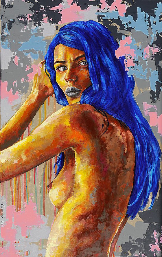 Portrait PS VI NUDE READY TO HANG  ORIGINAL PAINTING