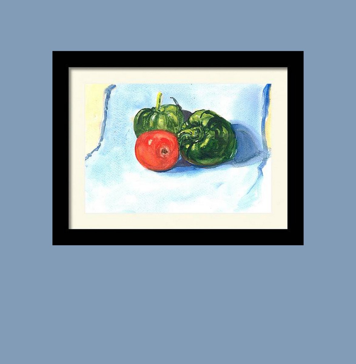 Green Bell Peppers & Tomato by Asha Shenoy