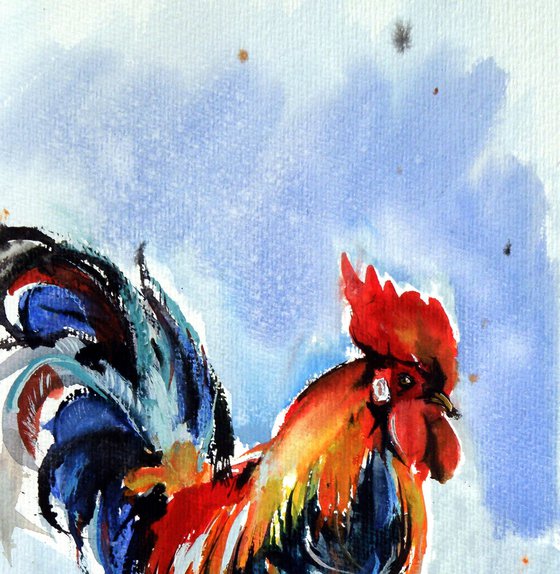 Walking rooster