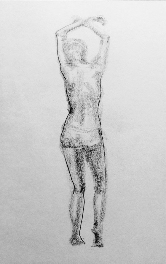 Nude figure. Imagination. Original nude drawing.