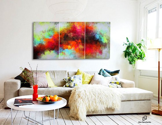 180x90cm. / Abstract Painting / 3 in 1 / Splendor