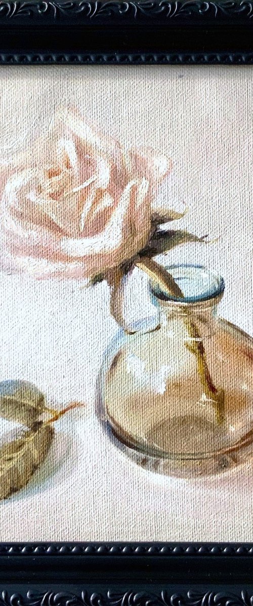 Rose in a Glass Vase, vintage by Alena Post