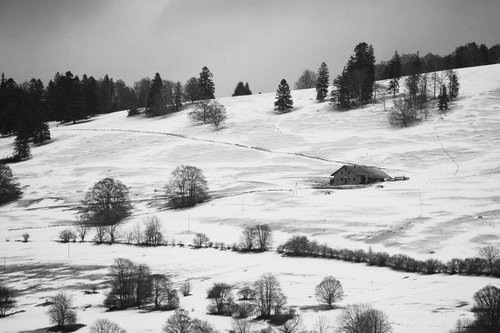 House in the Snow, Jura Mountains by Charles Brabin
