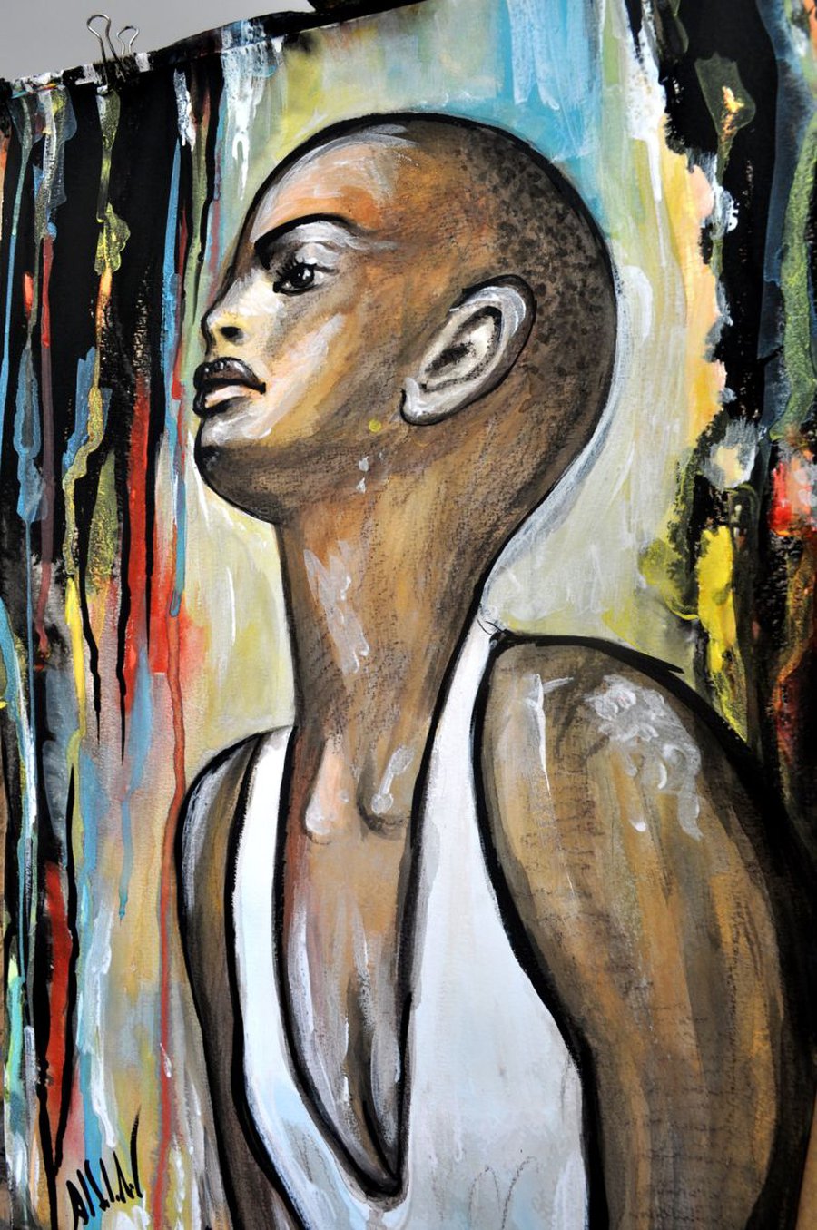 African girl in Profile Watercolour by Alex Solodov | Artfinder