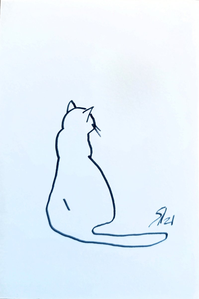 Animal Ink Drawing By Salana Art / Svetlana Samovarova, 4 X 6", Cat Portrait Ii, Original Artwork