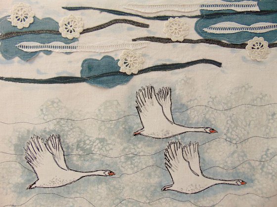 "Airbourne" - textile collage