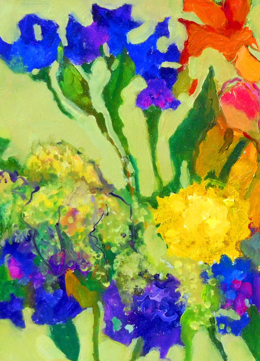 Flowers with Yellow and Lavender by Ann Cameron McDonald
