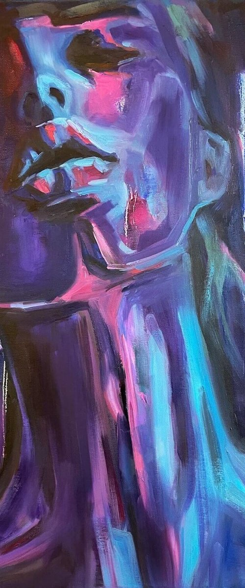 Expressionist Figurative Portrait — Uplifting by Anna Miklashevich