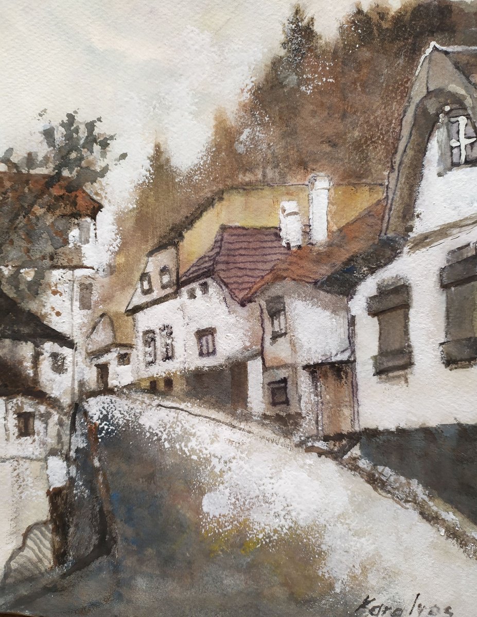 Street in Schei,Brasov by Maria Karalyos