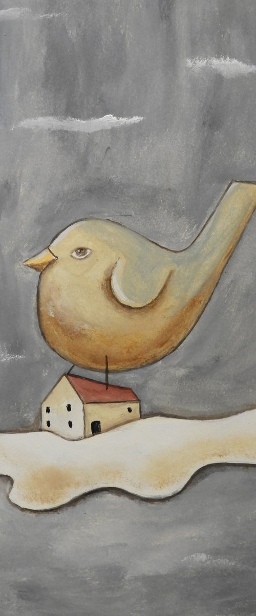 The bird and the tiny house by Silvia Beneforti