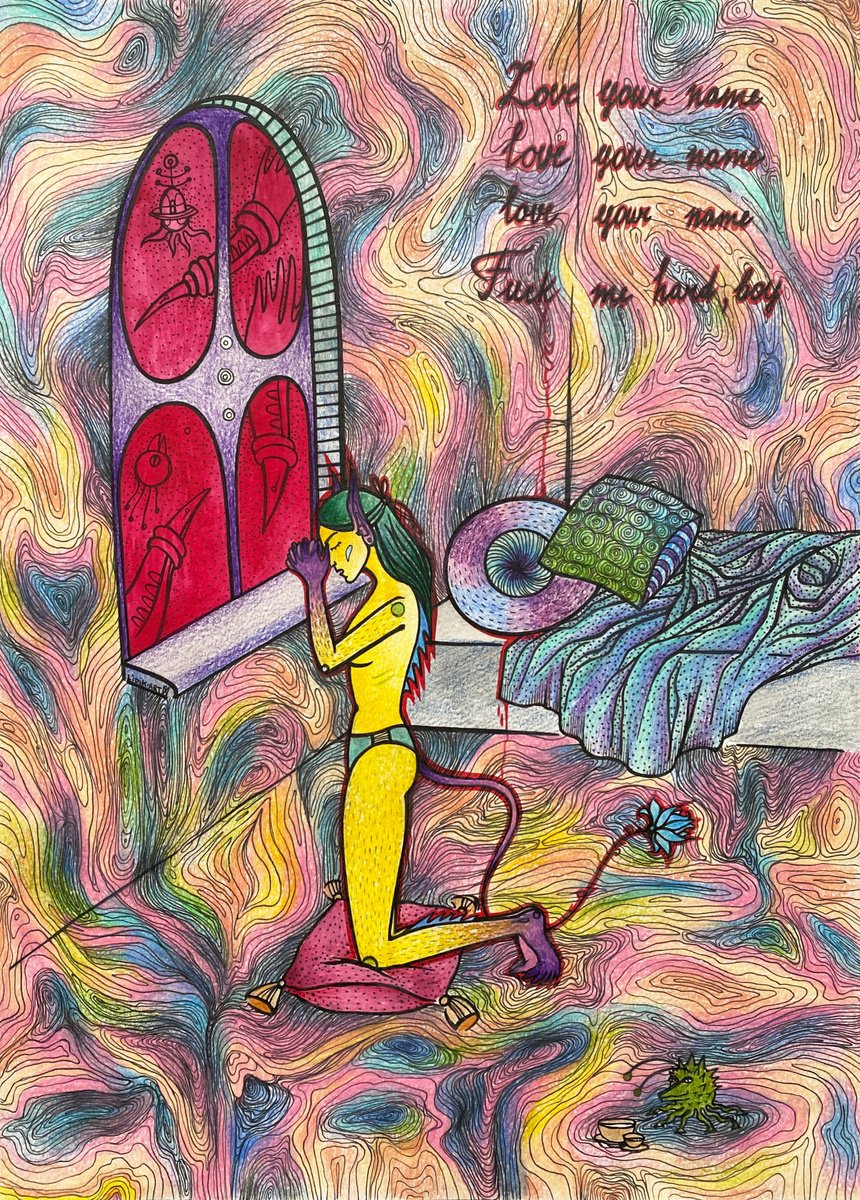 Illustrative Portrait Drawing By Lidia Matviyenko /Lidikart/, 12 X 17", Everyday Pray, Original Artwork