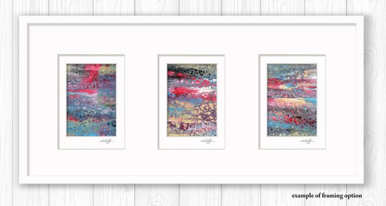 Abstract Dreams Collection 5 - 3 Small Matted paintings by Kathy Morton Stanion