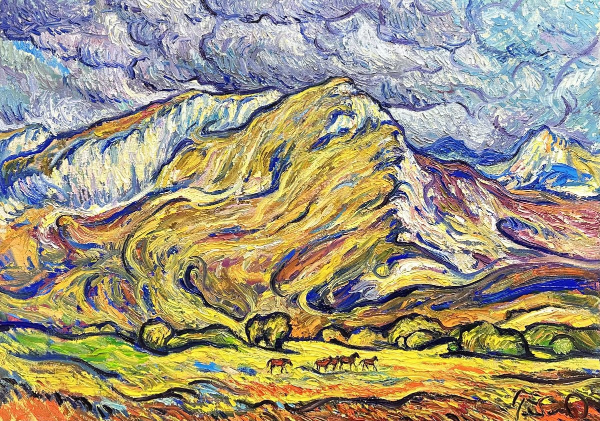 Impressionistic Landscape Oil Painting By Andrii Chebotaru, 33 X 24, Boundless Freedom, Original Artwork