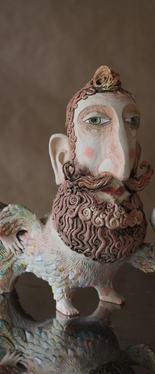 Proud Father. Sculpture from the "Birds and Beards" exhibition. by Elya Yalonetski