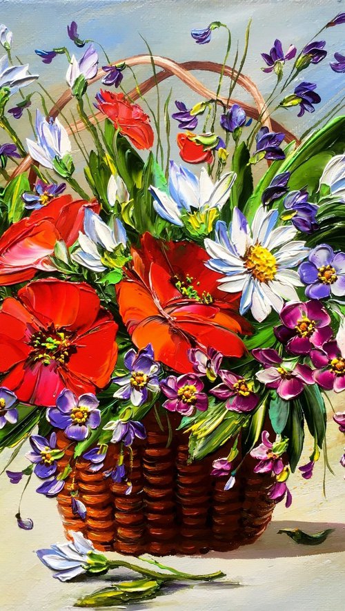 A basket of wildflowers by Olena  Romanenko
