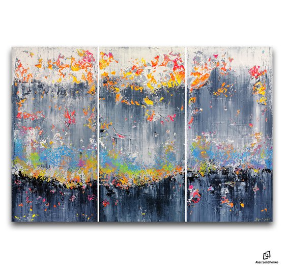 150x100cm. / Abstract triptych / Abstract 2123