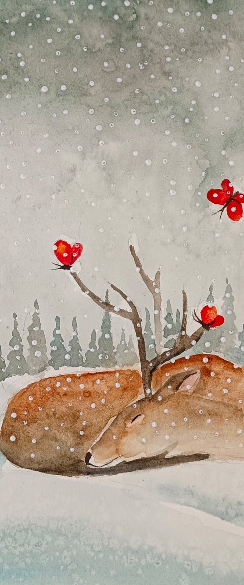 Sleeping Deer by Evgenia Smirnova